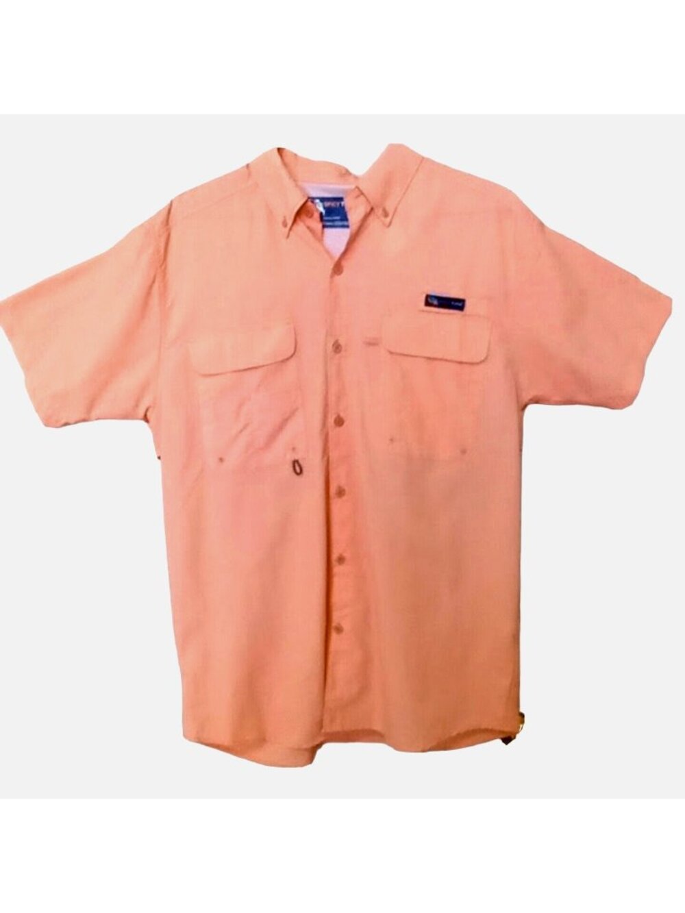 Spicy Tuna Fishing Shirt Men Large Outdoor Vented Short Sleeve Mesh Pockets New